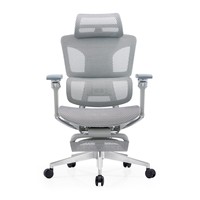 Chaise de bureau ergonomique moderne avec appui-tête 3D réglable, dossier en maille, repose-pieds coulissant entièrement en maille et accoudoirs 6D en PU pour bureau à domicile