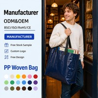 Sac de courses isotherme en PP tissé, doublure thermique, logo personnalisé, imperméable, réutilisable, écologique, vente en gros, sac fourre-tout en vrac