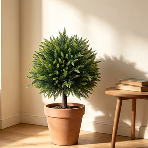 Árbol Topiario Artificial de Cedro y <span class=keywords><strong>Ciprés</strong></span> con Base para Tierra, Planta Artificial para Decoración de Jardín, Porche y Hogar - Product Image 5