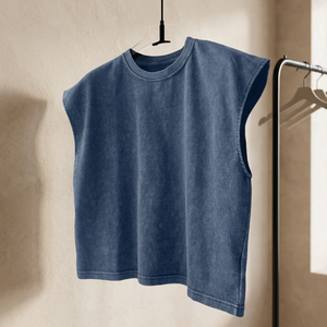 Débardeur Sportif Homme Personnalisé avec Logo Frontal, Effet Délavé Acide, Style Vintage Sans Manches - Product Image 2