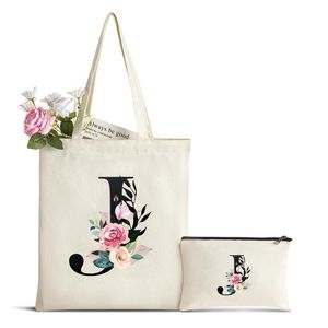 Sac de plage en toile personnalisé avec initiales, sac fourre-tout monogrammé pour femme, sacs de shopping en toile grande capacité - Product Image 6