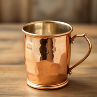 Tasse à café en cuivre pur de luxe moderne de haute qualité, finition lisse, écologique, capacité 500 ml-1 L, pour la maison, les bars et les restaurants