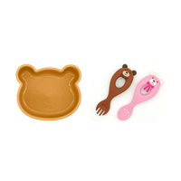Fournitures Offre Spéciale personnalisées pour bébé ensemble d'alimentation en silicone pour nouveau-né ensemble d'assiettes pour bébé