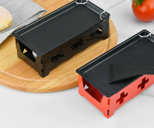 Ensemble <span class=keywords><strong>à</strong></span> <span class=keywords><strong>fondue</strong></span> au fromage suisse avec mini poêle antiadhésive et chauffe-bougies, plaque de gril portable pour fête/romantique, antiadhésive et facile <span class=keywords><strong>à</strong></span> nettoyer - Product Image 3