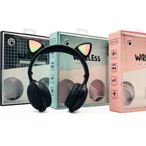 Cute Telinga Headphone BH-S523 Bersinar Headphone untuk Telinga Kucing Bt Headset