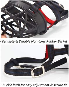 ตะกร้อครอบปากสุนัขแบบนุ่ม ระบายอากาศได้ดี ทำจากไนลอนพลาสติก ปลอดภัย สายรัดปรับได้ สะท้อนแสง ป้องกันการกัด ป้องกันการเห่า สำหรับสุนัขพันธุ์ใหญ่ - Product Image 4