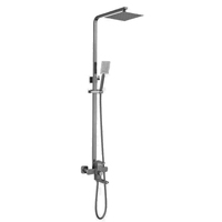 Ensemble de douche pluie en acier inoxydable 304, mitigeur de douche brossé, ensemble de robinetterie de douche pluie 3 fonctions