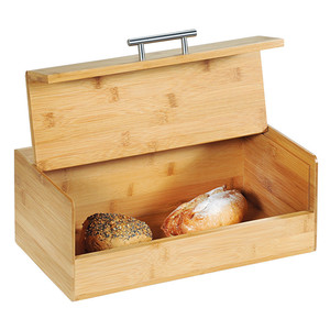 Bamboo Bread <b>Storage</b> <b>Box</b> Large Capacity Countertop <b>Wooden</b> Dustproof Home Use - Product Image 1
