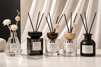 Flacon diffuseur de parfum rectangulaire en verre ambré vide, flacon diffuseur d'huiles essentielles, flacons diffuseurs personnalisés, verre de luxe