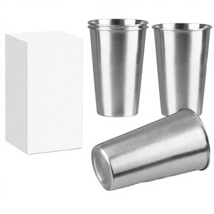Pint Cup Tumbler Beer Cup Wholesale Custom Logo Stackable Single Wall 304 Stainless Steel to Stack Bar Hot Sale 12oz Coffee <b>Mugs</b> - Product Image 1
