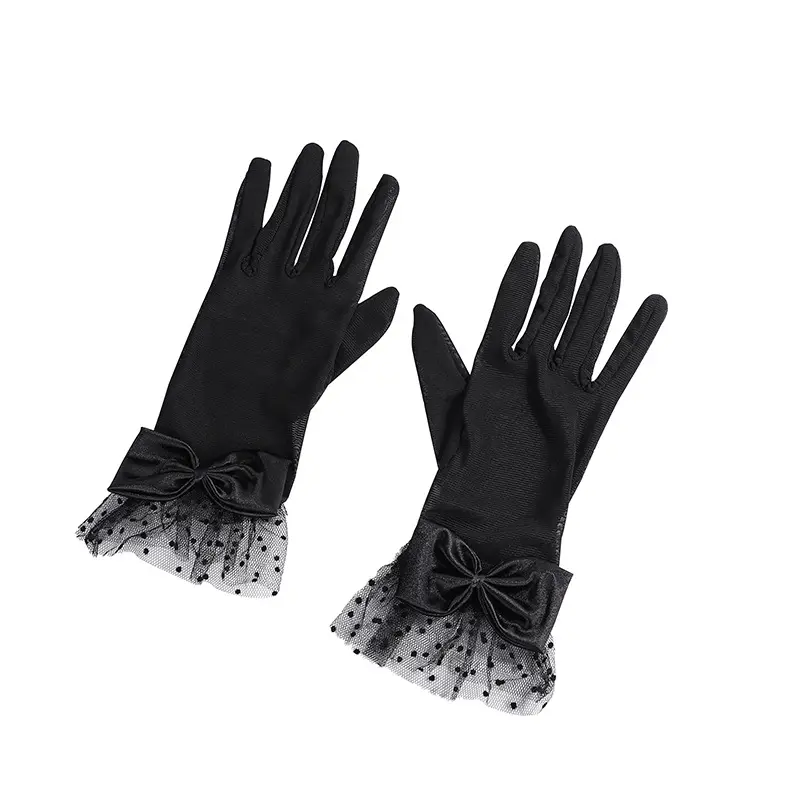 HZS-24003 Lace Gloves Elegant Short Lace Sexy Bridal Gloves Tea Party Gloves for Women Ladies Bride Wedding Party