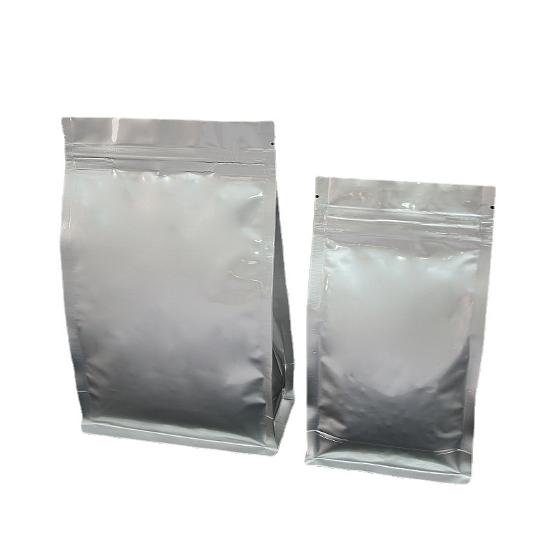 laminated aluminum foil quad seal flat bottom resealable qual square bottom zipper bag