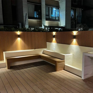 Tarima Sólida sin Bordes de <span class=keywords><strong>Madera</strong></span> de <span class=keywords><strong>Teca</strong></span> Oscura, Tarima Compuesta Entrelazada Coextruida para Parques - Product Image 3