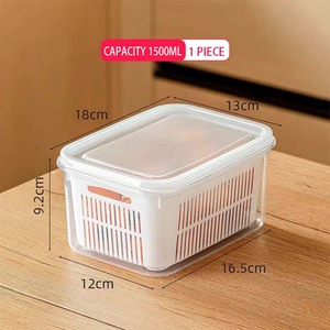 กล่องเก็บของในครัวทันสมัย ฝาปิดแบบมีหูจับ ขนาด 750/1500 มล. ผลิตจากพลาสติก PP เกรดอาหาร เป็นมิตรต่อสิ่งแวดล้อม ดีไซน์แบบโปร่งลายฉลุอเนกประสงค์ - Product Image 3