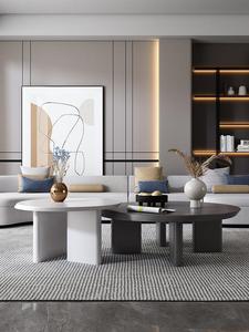 Tavolo <span class=keywords><strong>da</strong></span> tè in legno massello con combinazione di madre figlio a forma speciale creativo di lusso leggero italiano - Product Image 5