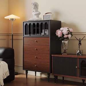 Cómoda retro francesa de madera maciza de palisandro 70x40x120 para almacenamiento en dormitorio, sala de estar, uso doméstico, aparador - Product Image 4