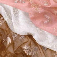 Tissu d'été Jacquard tissé en polyester enduit de PVC Poids moyen pour la broderie Cool Blouses Foulards pour sacs Trame tricotée