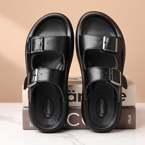 2026 Summer Men's Fashion Casual Beach Sandals Hand-<b>Stitched</b> Thick Sole Korean Style Versatile Outdoor <b>Slides</b> - Product Image 4