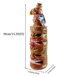 Ornements de colonne totem en résine peints à la main avec un style d'<span class=keywords><strong>art</strong></span> texturé <span class=keywords><strong>tribal</strong></span>, design décoratif créatif adapté à l'extérieur - Product Image 6