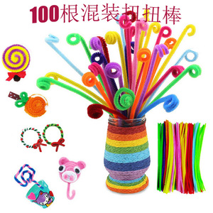 Palitos de colores retorcidos, 100 piezas, suministros de manualidades variados para niños, proyectos de bricolaje y decoraciones para fiestas - Product Image 1
