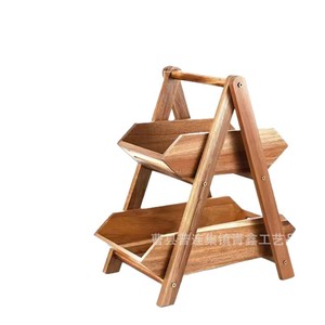 Cesta de Frutas de Madera de Doble Capa, Organizador de Encimera de Cocina, Soporte Ecológico para Frutas y Verduras de Escritorio - Product Image 4