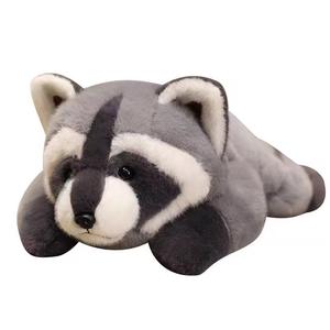 Nuovo Peluche a Forma di Procione Sdraiato, Simpatico Giocattolo Simulazione <span class=keywords><strong>Panda</strong></span> <span class=keywords><strong>Grigio</strong></span>, Cuscino Super Morbido in Cotone PP, Antistress per le Festività - Product Image 1