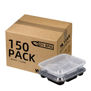 Hot Sales Food Boxes Takeaway Packaging 4 Compartment Disposable Food Container