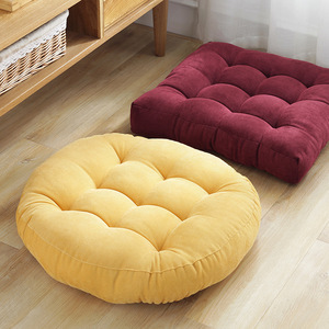 Thickened Seat <b>Cushion</b> Corduroy Plush Solid Color Medium Firmness Lumbar Support For Office Chair Tatami Mat Students - Product Image 2