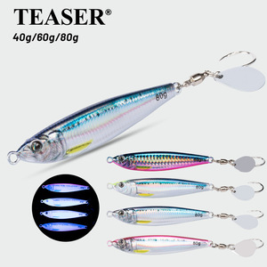 <span class=keywords><strong>Esca</strong></span> Artificiale Little Jack per Pesca in Mare, Jig in Piombo con Paillettes e Amo Singolo, 60g 80g, UV, per Sgombro Spagnolo e Tonno - Product Image 5