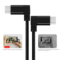 Câble USB C vers USB C à charge rapide 3A, 3 m, angle droit à 90 degrés, cordon de chargeur de téléphone, câble de synchronisation de données pour appareils mobiles