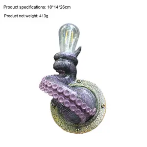 Küçük çevre dostu ahtapot Tentacle duvar asılı lamba tutucu yaratıcı yeni tasarım reçine zanaat süs ev dekor için cadılar bayramı - Product Image 6