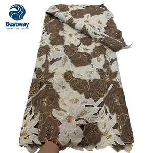 Bestway Beads Guipure con bordado de encaje de lentejuelas tela de encaje de cordón de alta calidad para mujer - Product Image 5