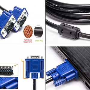 Cables convertidores de VGA a VGA coaxiales OEM 1M 1,5 <span class=keywords><strong>m</strong></span> 1,8 <span class=keywords><strong>m</strong></span> 1080P 15pin <span class=keywords><strong>M</strong></span>/<span class=keywords><strong>M</strong></span> para monitor de proyector y reproductor de DVD chaqueta de PVC - Product Image 2