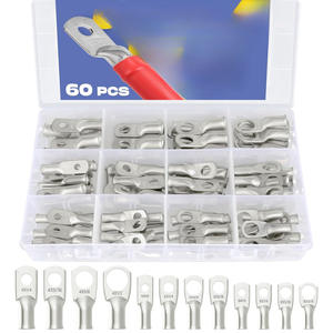 Terminales de Batería de Estaño, 60 Piezas, AWG 8 6 4, Conectores de Cable de Cobre de Alta Resistencia, Conectores Automotrices Prensados en Frío - Product Image 1