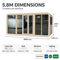 Cabine en verre intelligente de 20 pieds pour hôtel, appartement, maison préfabriquée, bureau, salle de sport, hôtel de glamping, capsule Apple, logement intelligent préfabriqué