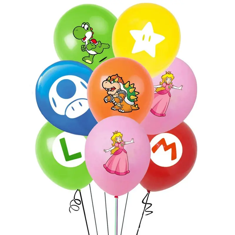 Güzel Mary Mario parti karikatür oyun tema balon çocuk doğum günü partisi dekorasyon 12 inç lateks balon