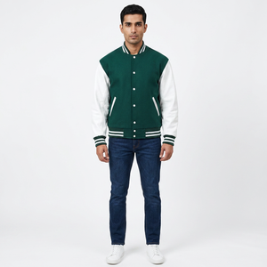 Winter Letter Baseball Varsity <b>Jacket</b> <b>Men</b> Women Stand Collar Front Logo Patchwork Hip Hop Coat Button Warm - Product Image 1