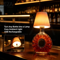 Lampe de table sans fil à LED pour bouteille de vin, rechargeable, à intensité variable par toucher, pour hôtels, bars, pubs, restaurants