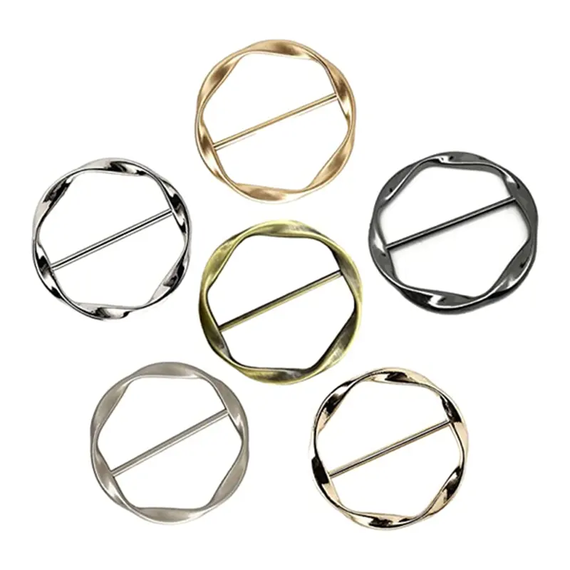 Zijden Sjaal Ring Clip T-Shirt Stropdas Clips Voor Vrouwen Mode Metalen Ronde Cirkel Clip Gesp Kleding Ring Wikkel Houder