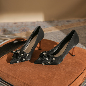 Zapatos de Tacón Alto de Ante con Punta Puntiaguda, Tacón de Aguja de 5cm-8cm, Decoración con Hebilla, Tendencia de Moda Formal, Color Sólido, Modelo 09 - Product Image 5