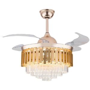 Ventilateur de plafond en cristal, silencieux à fréquence variable, simple pour salon, chambre à coucher, salle à manger - Corps - Product Image 5