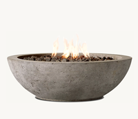 IXTAPA Table de feu ronde ensemble de patio extérieur socle de foyer en béton armé barbecue essentiel maison Table en marbre de luxe