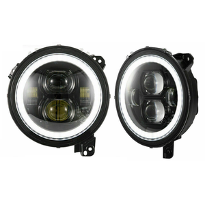 ไฟหน้า LED แบบสองสี ขาว-เหลืองอำพัน 9 นิ้ว สำหรับรถจี๊ปแรงเลอร์ รุ่น ADT Amber White Dual Color High Low Beam - Product Image 1
