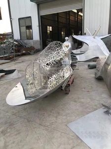 Art abstrait moderne bord de mer maison jardin décoration extérieure bateau à <span class=keywords><strong>voile</strong></span> poli <span class=keywords><strong>Sculpture</strong></span> en acier inoxydable - Product Image 5