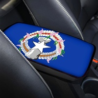 Accessoire intérieur de voiture, housse fine pour accoudoir de voiture, motif drapeau de Saipan, protection confortable pour accoudoir, pour la plupart des véhicules