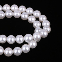 Collier de perles de coquillage rond blanc de haute qualité, collier de perles de coquillage naturel rond de 6mm, 8mm, 10mm, 12mm