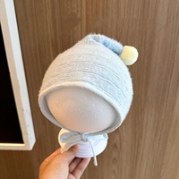 Bonnet Bébé Simple Couleur Unie avec Cache-Oreilles, Bonnet Polyvalent Coupe-Vent Automne Hiver pour Nouveau-né, Casquette Douce pour Bébé pour l'Extérieur