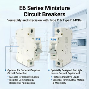 Interruptor Automático Miniatura Serie E6 E6-10/1/D 6KA IEC CE CB para Instalaciones Eléctricas en Edificios Comerciales - Product Image 2