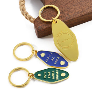 Tùy Chỉnh Khuôn Mở Khuyến Mại Vàng Bạc Mạ Retro Cổ Điển Mềm Men Kim Loại Khách Sạn Keychain Motel Vòng Chìa Khóa <span class=keywords><strong>Tag</strong></span> - Product Image 2