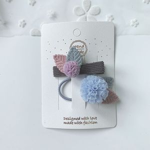 Barrettes et élastiques à cheveux fantaisie pour filles avec boule en dentelle et nœud en tissu en forme de feuille 3x5cm pour la décoration des cheveux des enfants lors de fêtes - Product Image 4